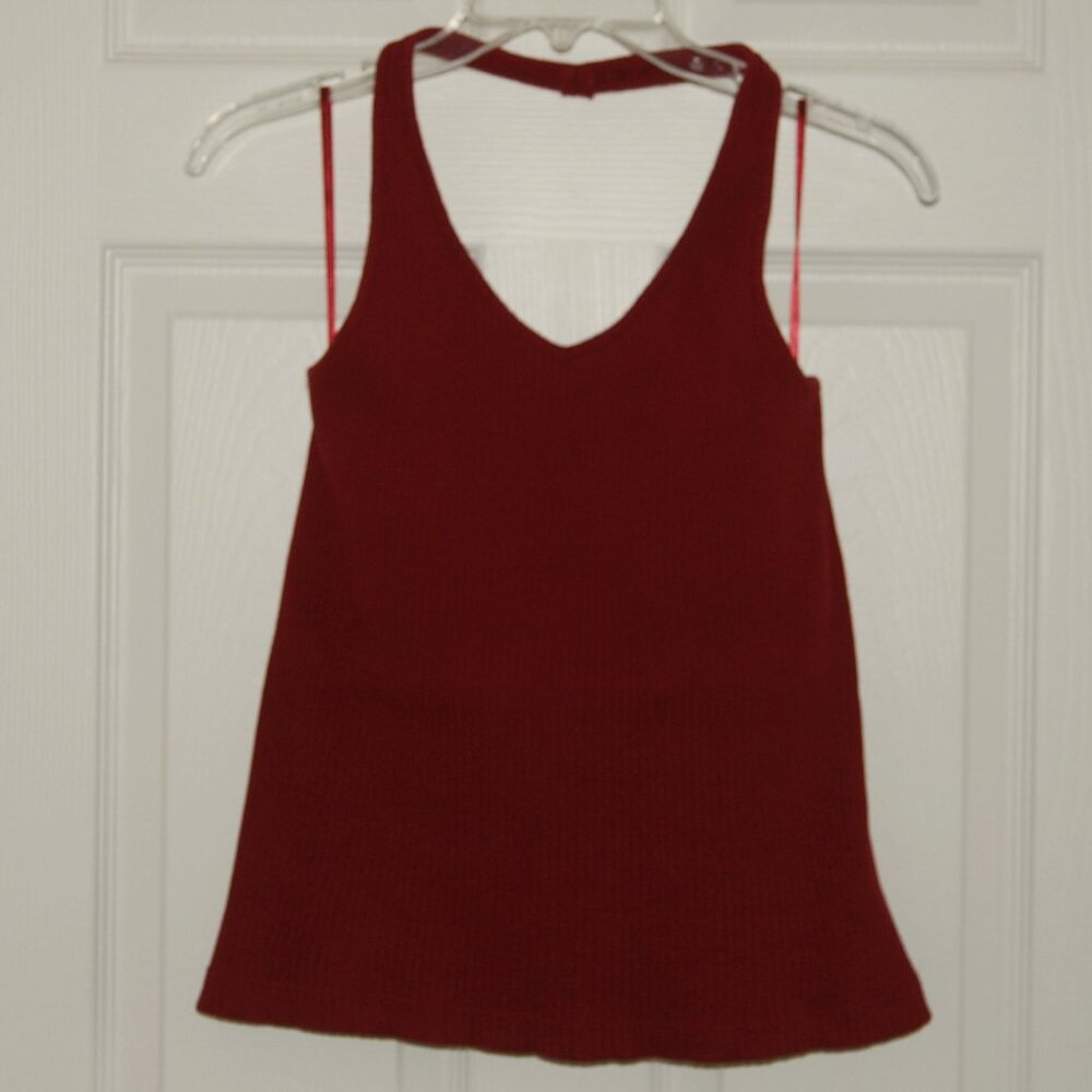 Vintage (1996) Women Size L Cotton Knit Halter Top in Burgundy